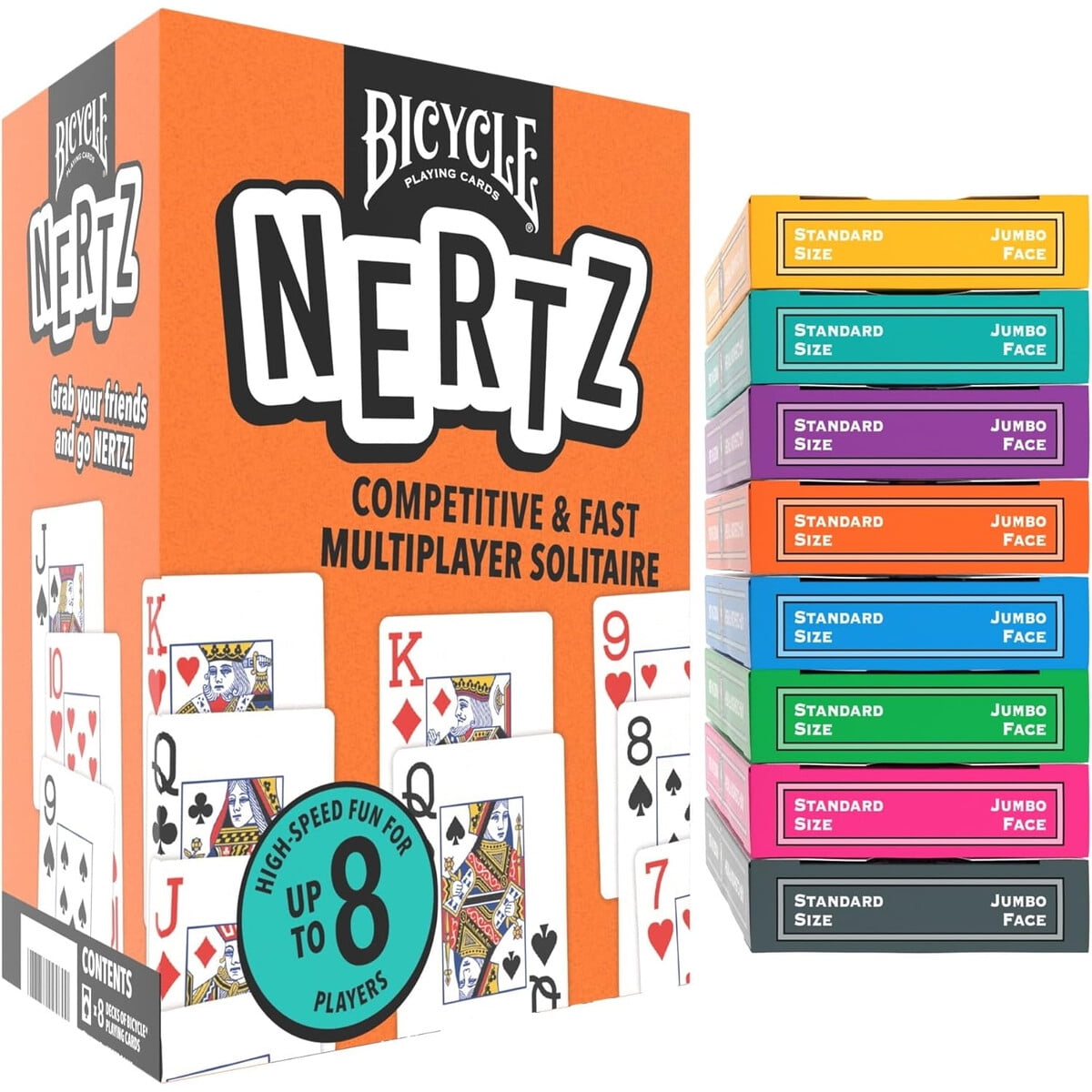 Juego De Cartas Bicycle Nertz 8 Mazos Índice Jumbo