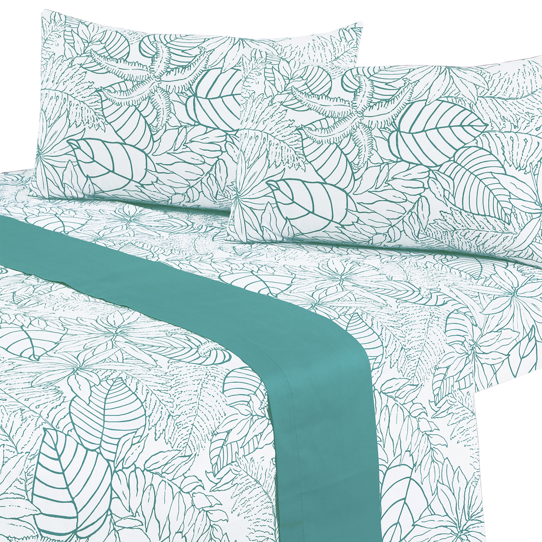 Mallorca - Juego De Sábanas T144 1,5 Plazas Borneo Turquesa