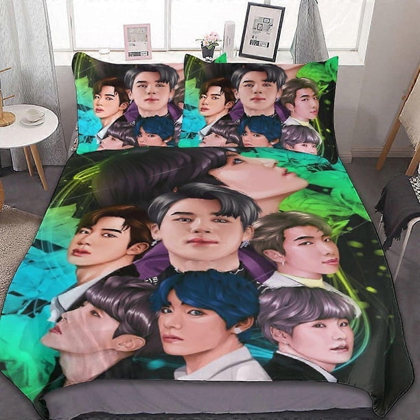 Kpop B Girl Duvet Cover Set, Soft Comfortable Bedding Se, 3 Pieces Ultra Soft Skin-Friendly Comforter Cover Set