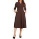 thumbnail image 2 of INSPIRE CHIC Vestido de Trabajo para Mujer Línea A 3/4 Mangas Elegante Vestido Midi Marrón Oscuro XL, 2 of 6