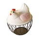 thumbnail image 2 of Cesta Para Huevos De Gallina, Bonita Cesta De Alambre De Metal Para Guardar Huevos De Gallina Para Encimera, Con Rayas Rosas Y Negras, 2 of 5