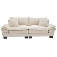 M&Ms - Corduroy Sofa Sleeper Couch Loveseat Sofa With Pillows Comfy Upholstered Deep Seat Sofa For Bedroom,Living Room,Apartment,Office,Dorm-Beige Corduroy