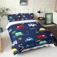 thumbnail image 1 of Cars Duvet Cover Kids Boys Cartoon Bedding Set 3 Pieces Soft Lightweight Microfiber Comforter Cover with Zipper Ties Pillowcases Bed Sheets, 1 of 5