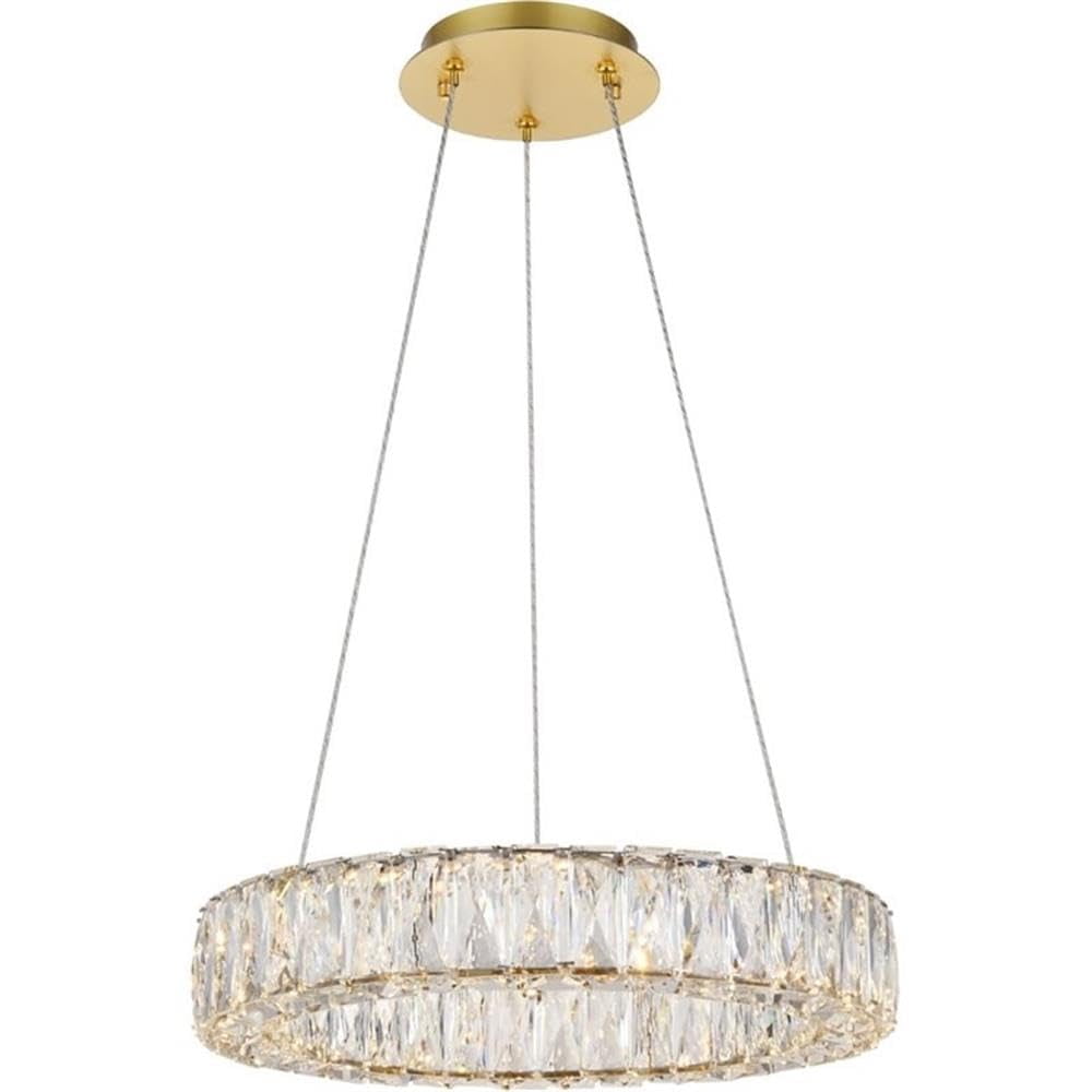 Lámpara Colgante Elegant Lighting Monroe Led Dorada 45 Cm 110v