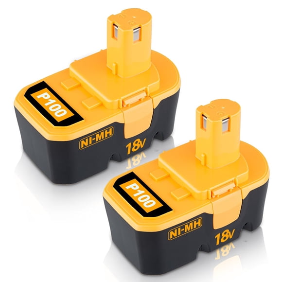 VANTTECH (Mejorada a 4.8Ah Ni-Mh) Batería de Repuesto 18V P100 para Ryobi 18V Batería P100 P101 ABP1801 ABP1803 BPP1820 Compatible con Herramientas Ryobi 18 Voltios 130224028 130224007 (Paquete de 2)