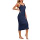 thumbnail image 4 of INSPIRE CHIC Vestido de dormir modal para mujer con tirantes ajustables y escote en V, camisón largo para descansar, talla S, color azul marino, 4 of 6