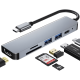 thumbnail image 1 of Hub adaptador USB-C 6 en 1 HDMI 2 USB 3.0 TF SD USB-C #3, 1 of 3