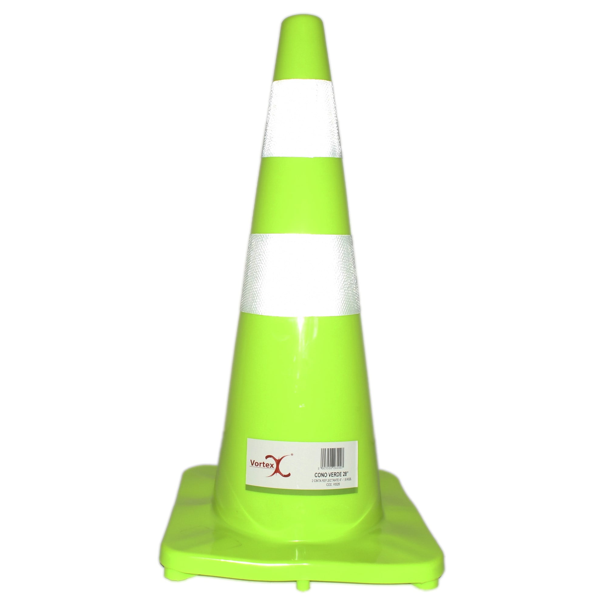 Cono 28 Pulg Verde Con 2 Cintas Reflectantes Vortex