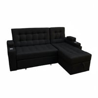 Nevi Express - Sofa Cama En L Con Baul Color Negro