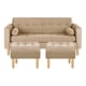 thumbnail image 1 of Sofa Retro 3c + 2 Pouf Felpa 05 Beige, 1 of 6