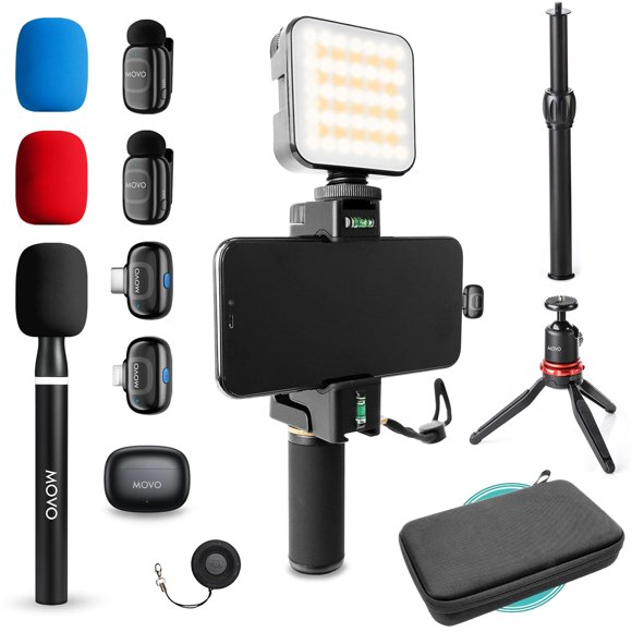 Kit de Vlog Movo Inalámbrico con Luz LED para iPhone/Android