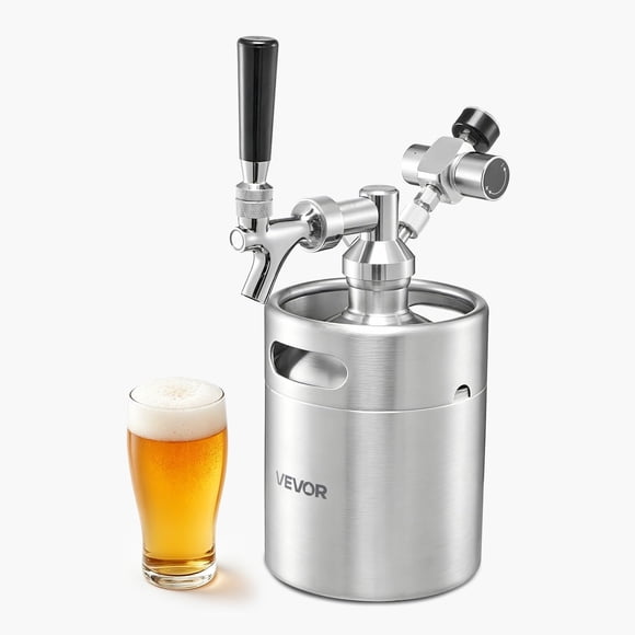 Mini Barril VEVOR 64 oz Acero Inoxidable con Growler Presurizado