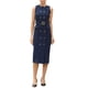 thumbnail image 2 of INSPIRE CHIC Vestido de Trabajo Cruzado para Mujer sin Mangas, Cuello Redondo, Formal, Ajustado con Cinturón L Azul Oscuro, 2 of 6
