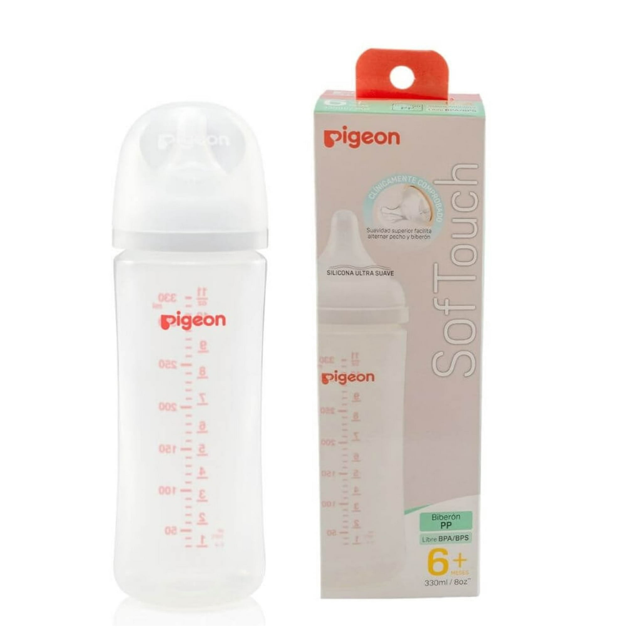 Mamadera Boca Ancha Plástica Pigeon 330 Ml