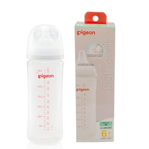 Mamadera Boca Ancha Plástica Pigeon 330 Ml