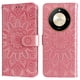 thumbnail image 1 of Funda tipo cartera FOXDOCK para Honor X9B , diseño girasol en relieve, cuero PU, cierre magnético, soporte y tarjetero, 1 of 5