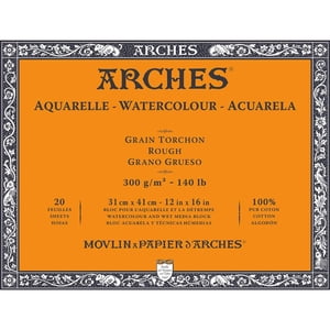 Block Acuarela Arches 300Gr Grano Grueso 20 Hojas 31 X 41 Cm