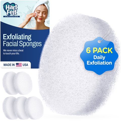 Esponja Exfoliante Hartfelt Redonda Facial 6 Unidades