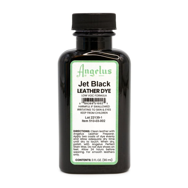 Tinte para piel Angelus Flexible para zapatos, bolsos y manualidades, 90 ml, color negro