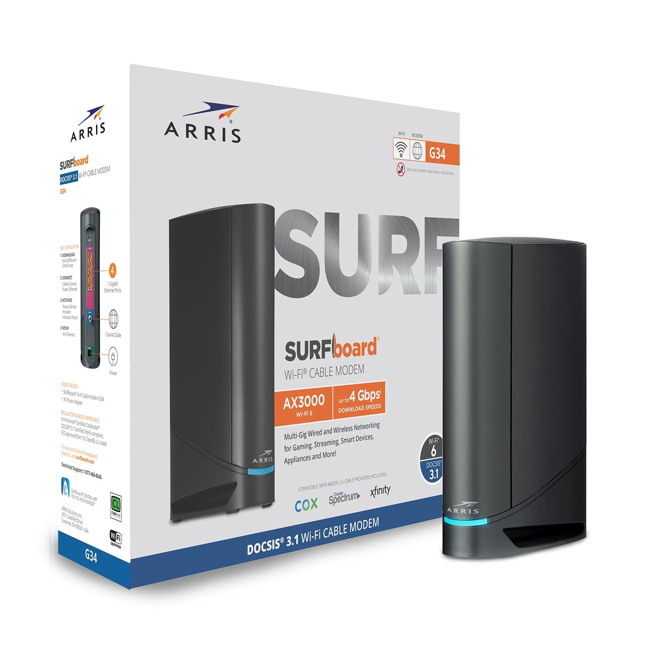 Combinación De Módem-router Por Cable Arris G34 Docsis 3.1 Wifi 6 Ax3000