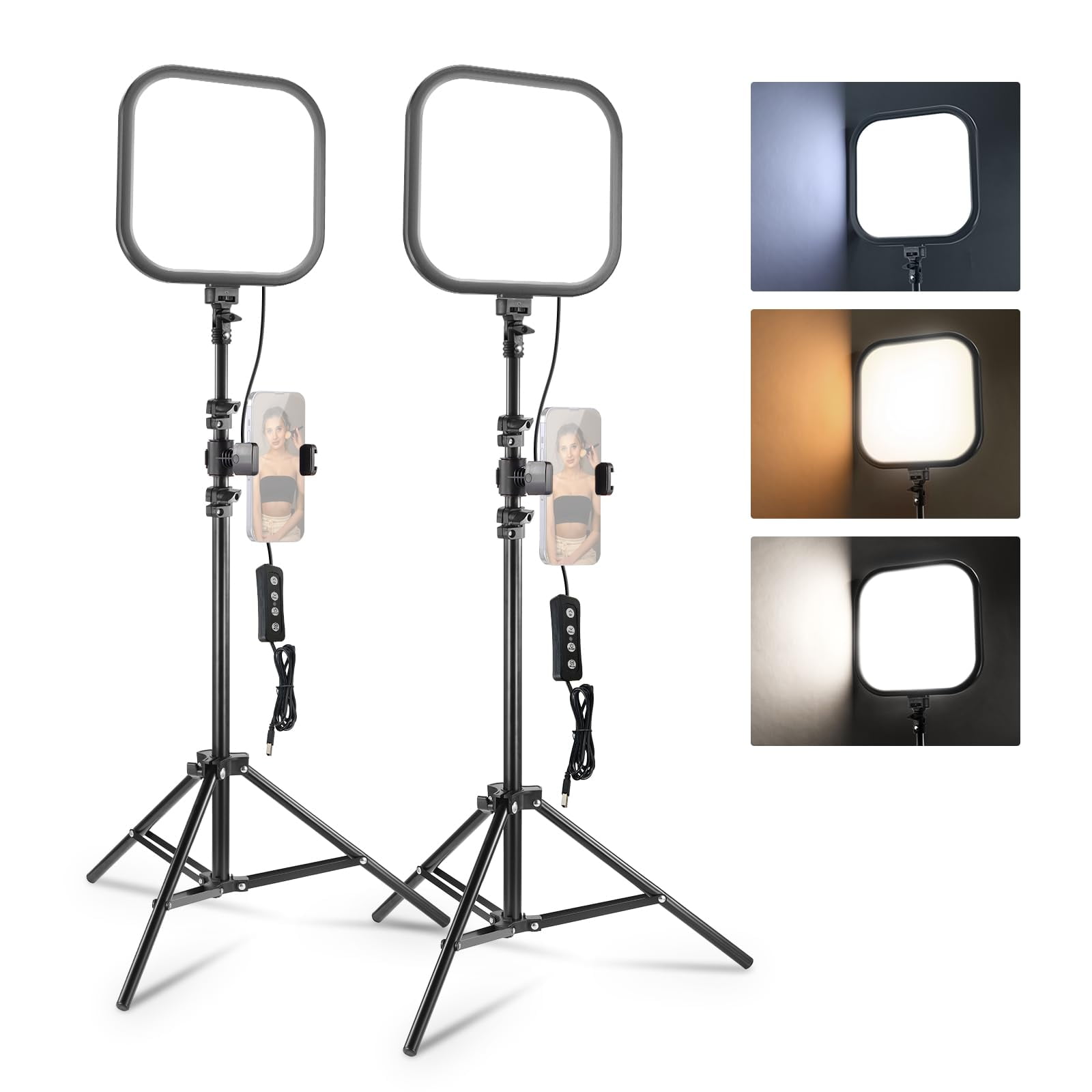 Kit De Luz Led Para Video Neewer 15w 27.5 Cm Bicolor 2 Piezas