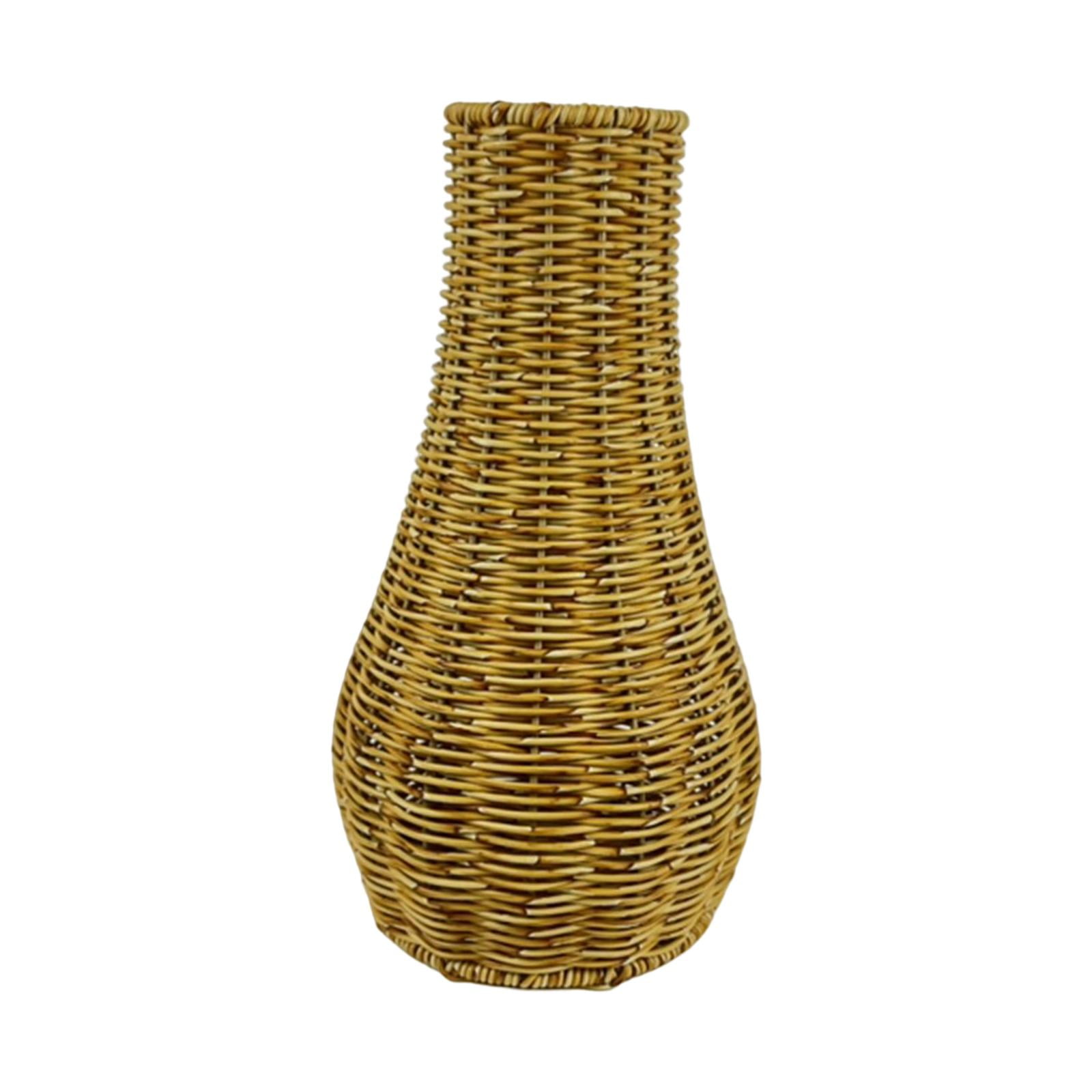 Bothyi - Jarrón De Ratán, Jarrones De Mimbre, Maceta De Rama, Decoración Rústica, 19 Cm X 35 Cm X 9,5 Cm