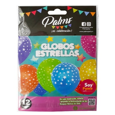 Set 12 Globos Estrella, Color Surtido 1 Un Palms