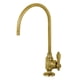 thumbnail image 1 of Grifo de filtración de agua Kingston Brass Tudor Brushed Brass, 1 of 6