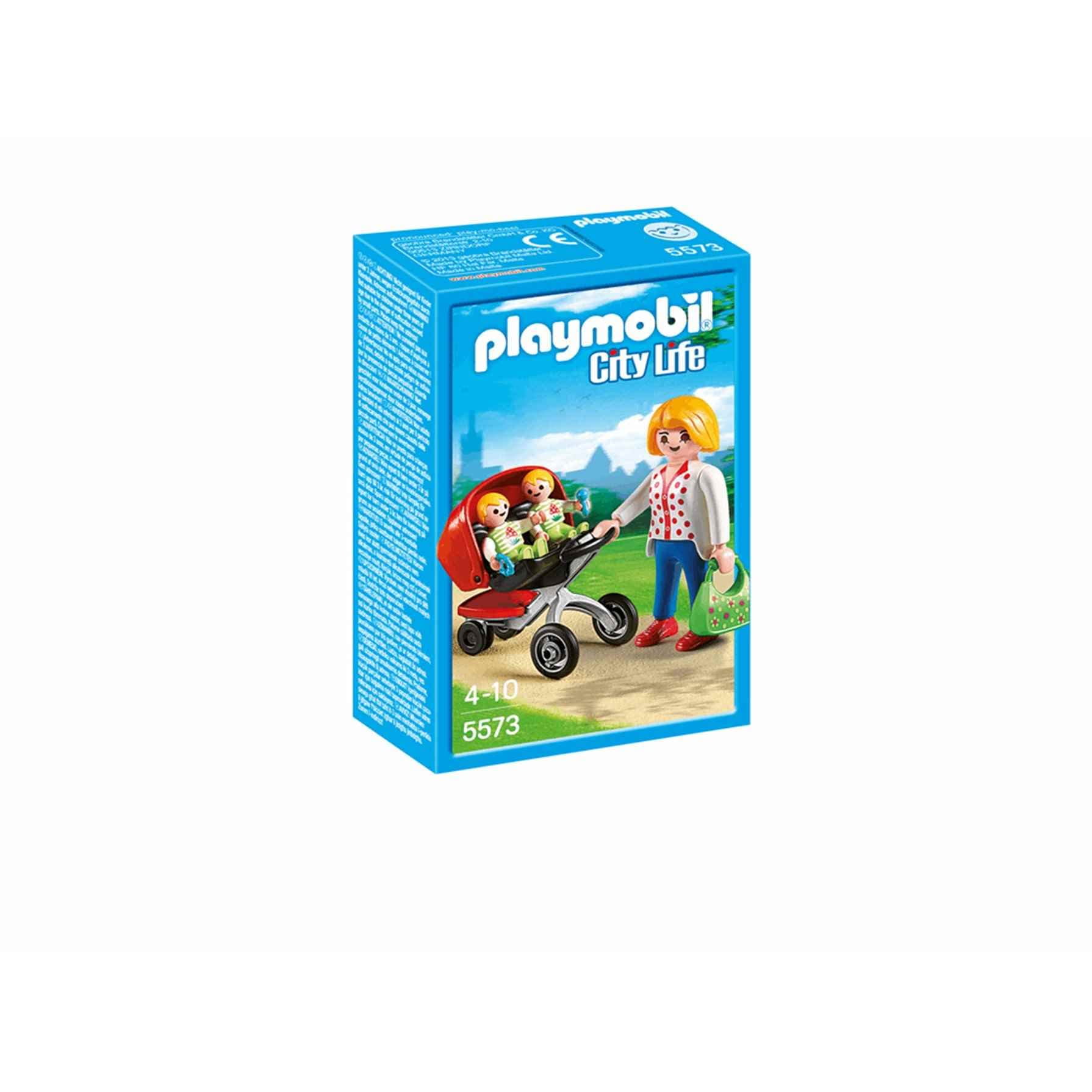 Playmobil 5573 City Life Mamá Con Gemelos Y Cochecito