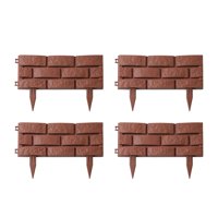 Magideal - Panel De Borde De Flores Borde De Borde De Jardín Borde De Jardín Decorativo Desmontable Cercado De Paisaje Para Patio Patio Balcón Patio Trasero Al Valla De Ladrillo De 4 Piezas