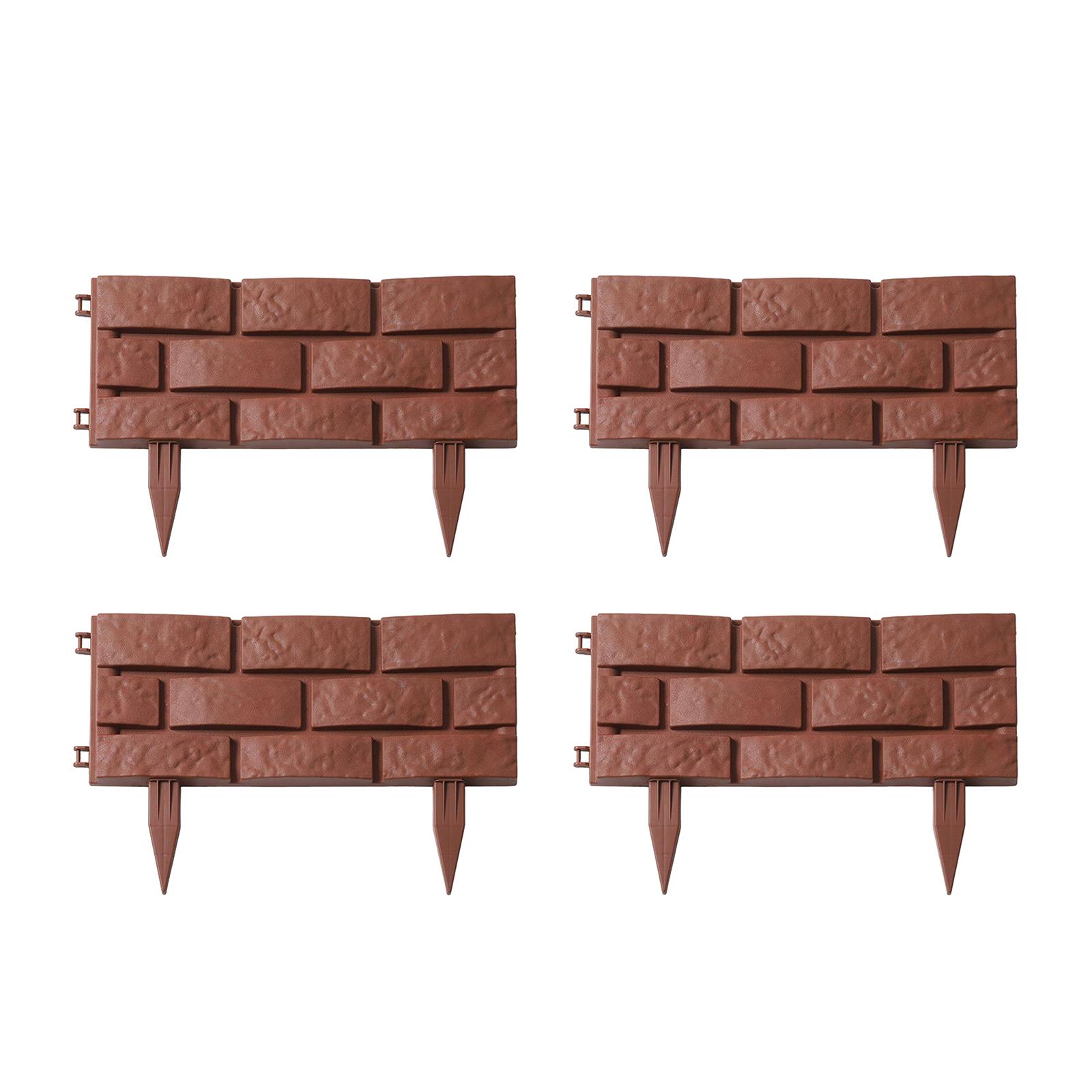 Magideal - Panel De Borde De Flores Borde De Borde De Jardín Borde De Jardín Decorativo Desmontable Cercado De Paisaje Para Patio Patio Balcón Patio Trasero Al Valla De Ladrillo De 4 Piezas