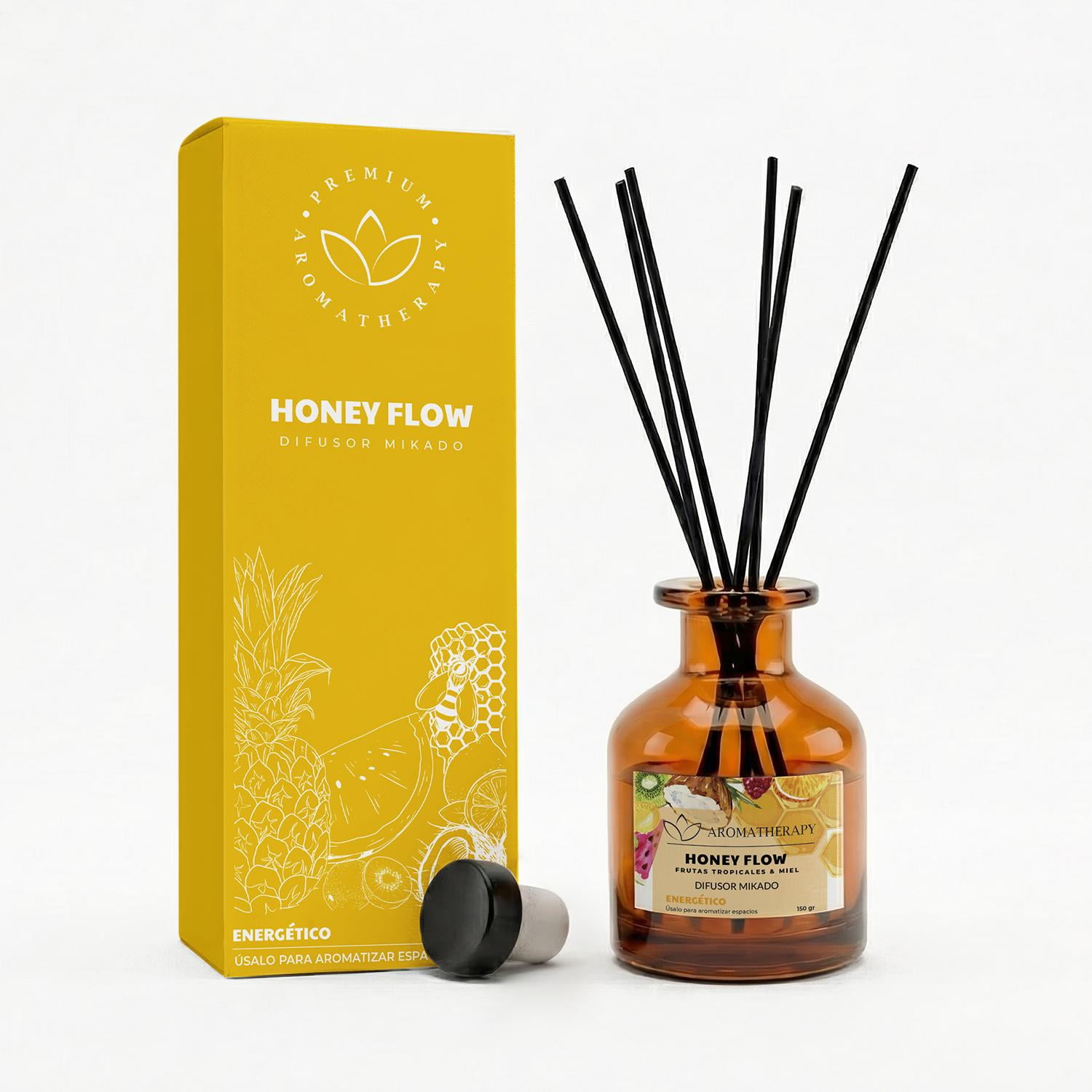 Genérico - Difusor De Aroma Mikado Aromatherapy 150ml Varillas Ratan Celeste