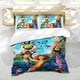thumbnail image 5 of Los Croods Conjunto de sábanas temático, trío de piezas, cómodo y amigable con la piel, diseño único, regalo de decoración para el hogar para familiares, amigos y fans,135cm *200cm, 5 of 6