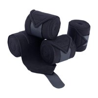 Magideal - Paquete De 4 Vendas Para Patas De Caballo, Protección De Patas, Vendas De Cuadra, Vendas Hechas De Vellón Suave Para Sujeción Y Protección De Las Pata Negro