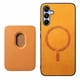 thumbnail image 3 of Funda de Cuero Magnética con Tarjetero para Samsung Galaxy A15 Cubierta Delgada Amarillo, 3 of 5