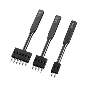 Magideal - Juego De Punzones Para Costura De Cordones, Cincel De Costura Con Orificio Redondo, Fácil De Usar, Accesorios De Perforación De Agarre Cómodo Para Uso 6Mm