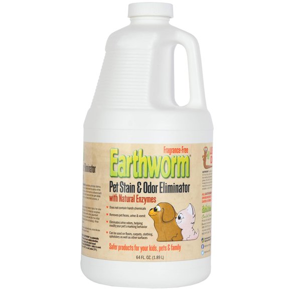 Removedor de manchas y olores para mascotas Earthworm 1,9 L sin fragancia
