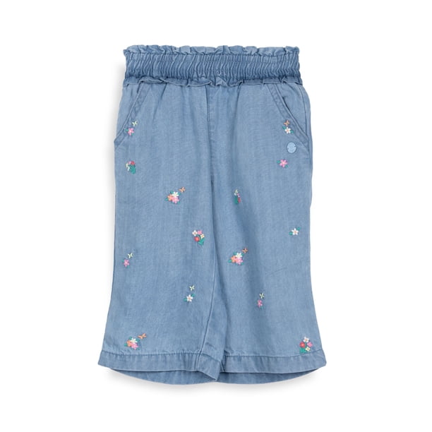 Jeans Bebé Niña Recto Cintura Elasticada Floral Denim Pillin