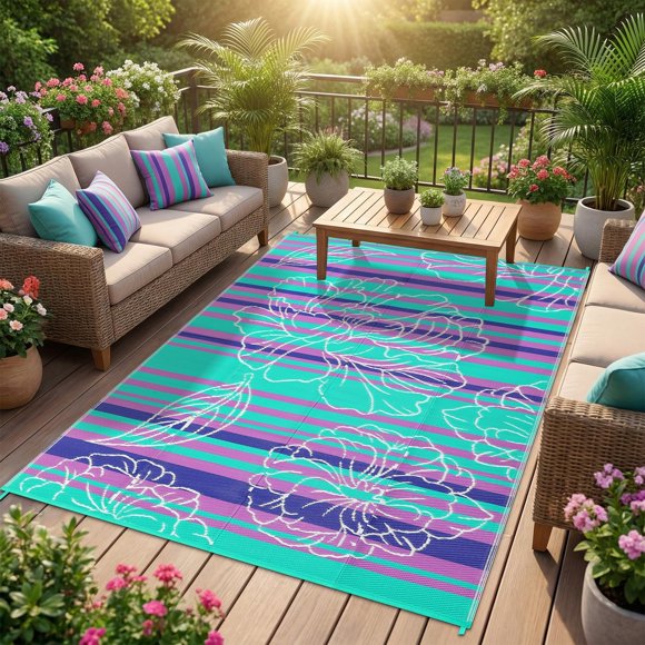 Alfombra Garvee 152x203 cm Exterior Impermeable y Reversible