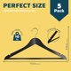 thumbnail image 2 of Perchas de madera para ropa Lifemaster con gancho giratorio de 360°, paquete de 5, 2 of 7