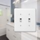 thumbnail image 2 of Placa de pared Amerelle 935TTW 2 interruptores acero blanco 12 cm, 2 of 4
