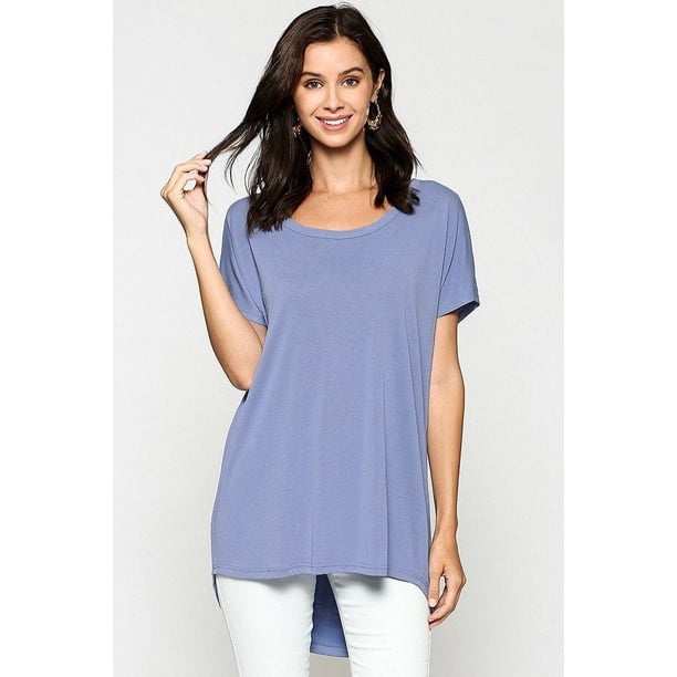 Top Liso de Cupro con Escote Redondo