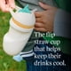 thumbnail image 3 of Vaso Tommee Tippee 9 oz, aislante y a prueba de derrames, con pajita y tapa abatible, boquilla resistente, asa deportiva, para niños 12+ meses. Pack 2, morado y naranja., 3 of 3