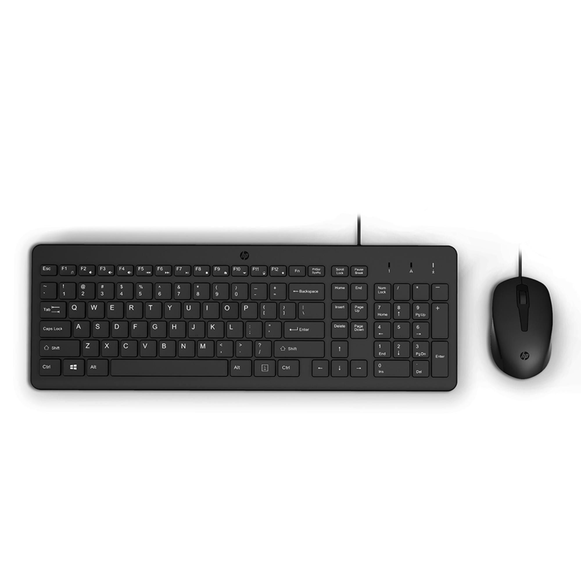 Combo Mouse Y Teclado Hp 150 Alámbrico Negro