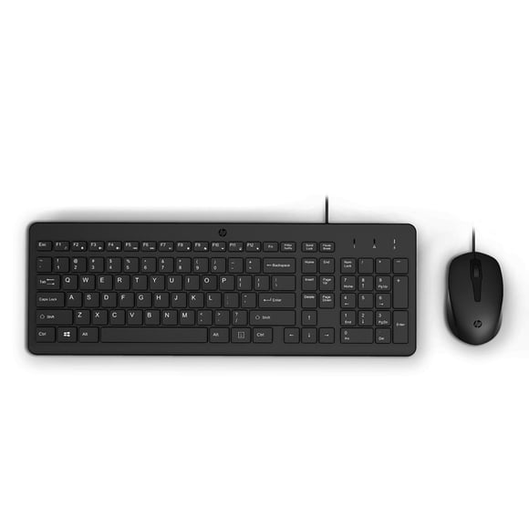Combo Mouse y Teclado HP 150 Alámbrico negro