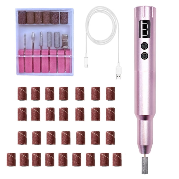 Kit de Lima Eléctrica para Uñas CBVCBV Recargable Inalámbrico Rosa