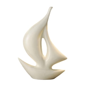 Bothyi - Estatua De Barco De Vela Coleccionable Regalo Interior Arte Artesanía Decoración De Sala De Estar Blanco