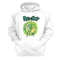 Genérico - Polerón Canguro Rick And Morty Blanco Talla Xl Unisex