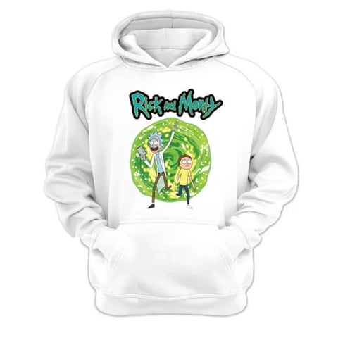 Genérico - Polerón Canguro Rick And Morty Blanco Talla Xl Unisex