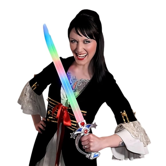 Cutlass cósmico mágico con forma de espada pirata con forma de espada pirata LED, 25,25 cm